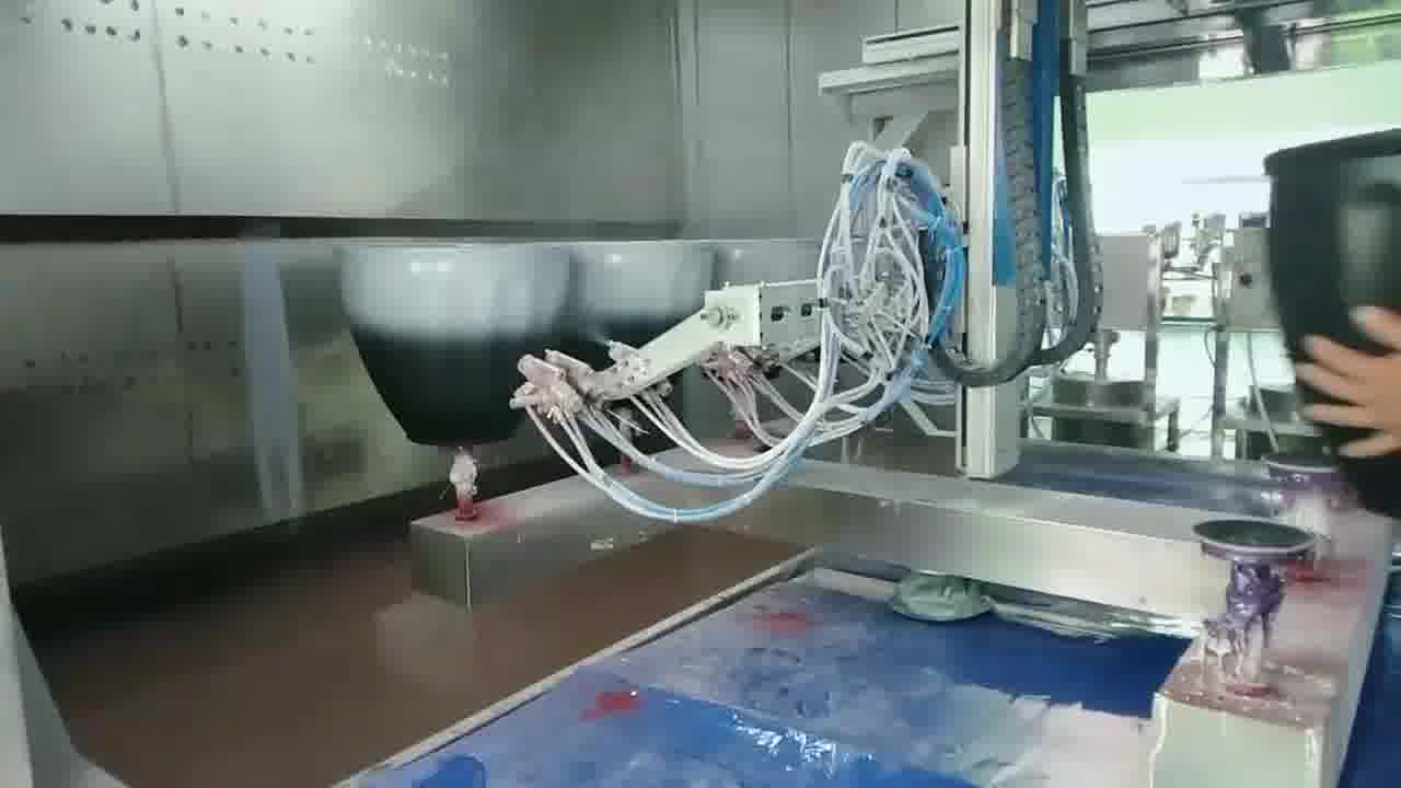 花盆双色湿对湿撒点喷漆设备 花盆双色湿对湿撒点喷漆设备