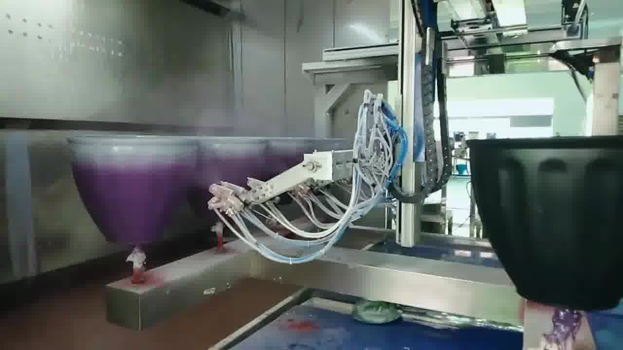 花盆双色湿对湿撒点喷漆设备 花盆双色湿对湿撒点喷漆设备