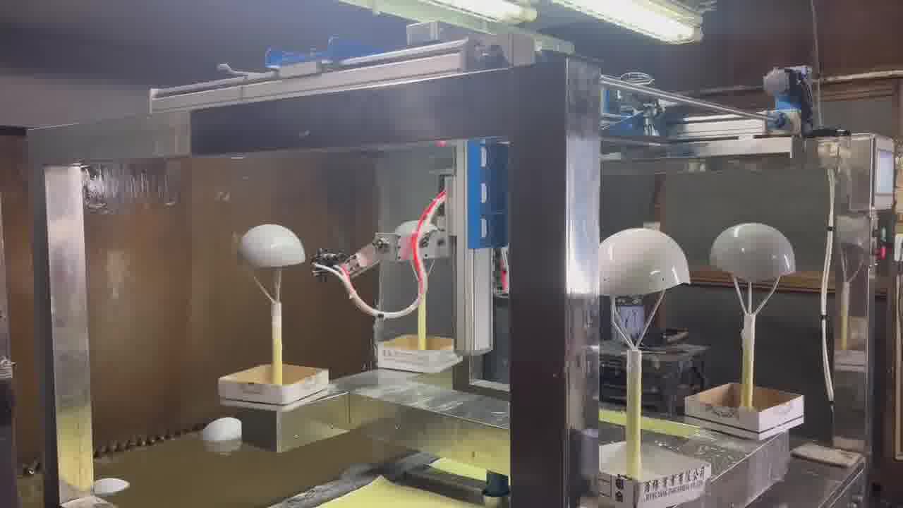 头盔外内壁专用二工位六轴喷漆设备 头盔外内壁专用二工位六轴喷漆设备