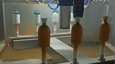 酒瓶四工位六轴智能喷漆设备